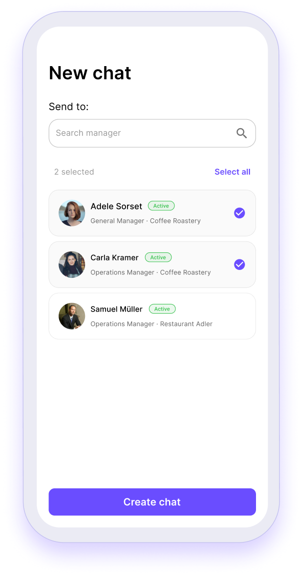 Chat in app.