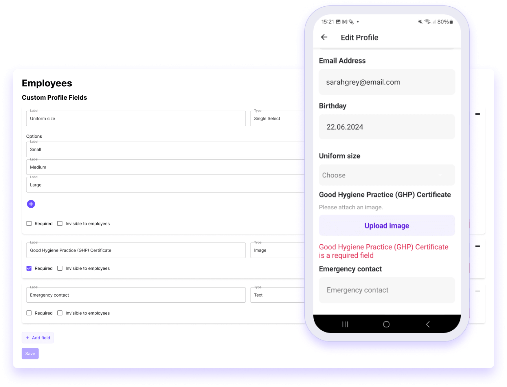 Custom information