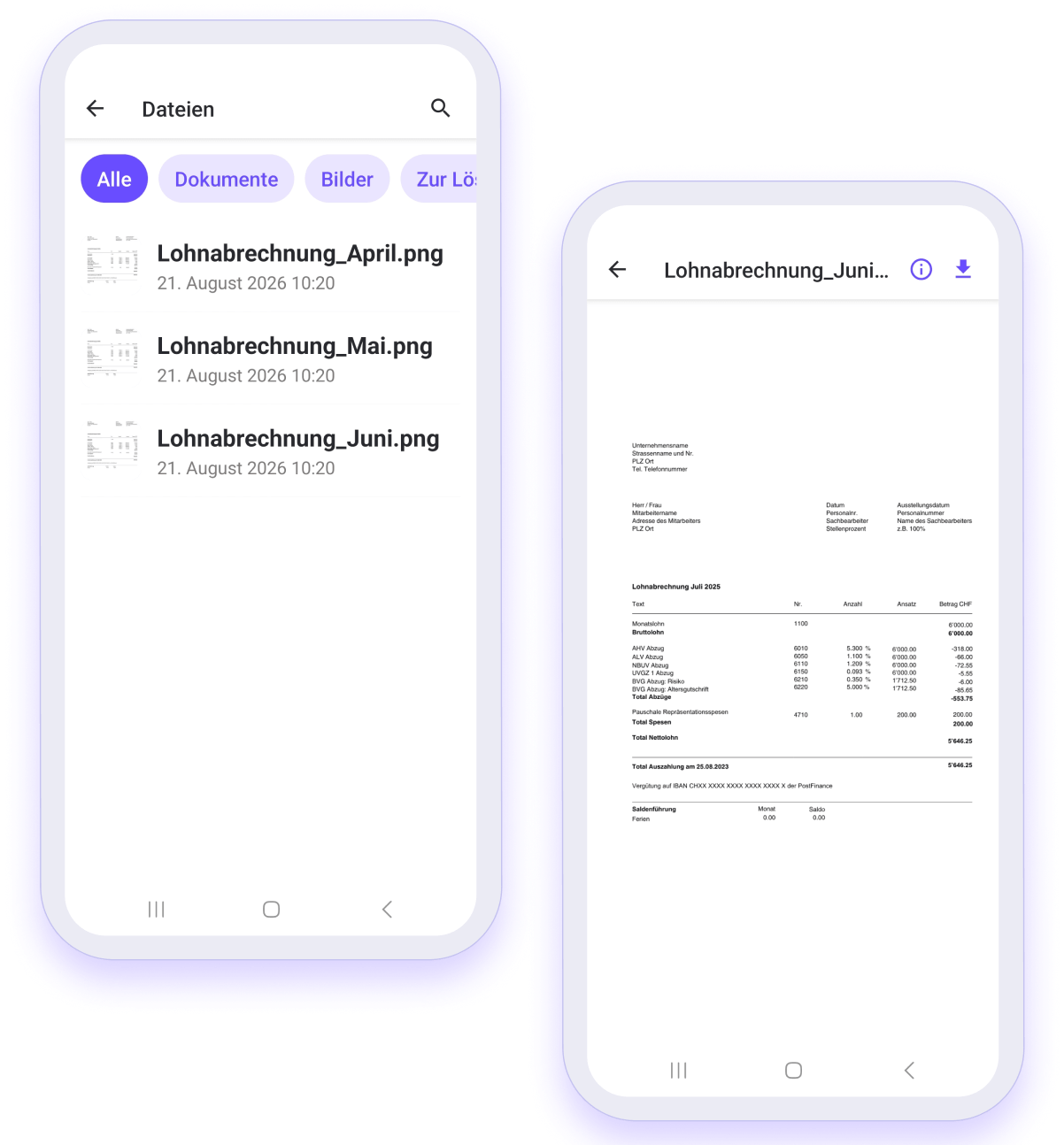 Dateien in der Squadra Mobile App